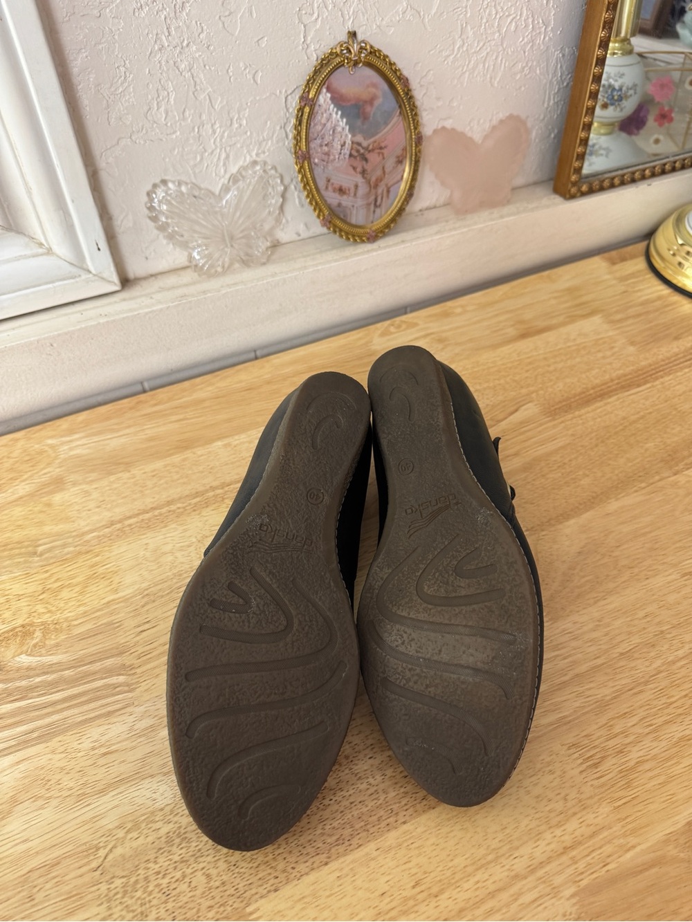 Dansko Black Leather Mary Jane Hidden Wedge Clogs EU 40 Comfort Shoes Y2K Comfy - Picture 12 of 13